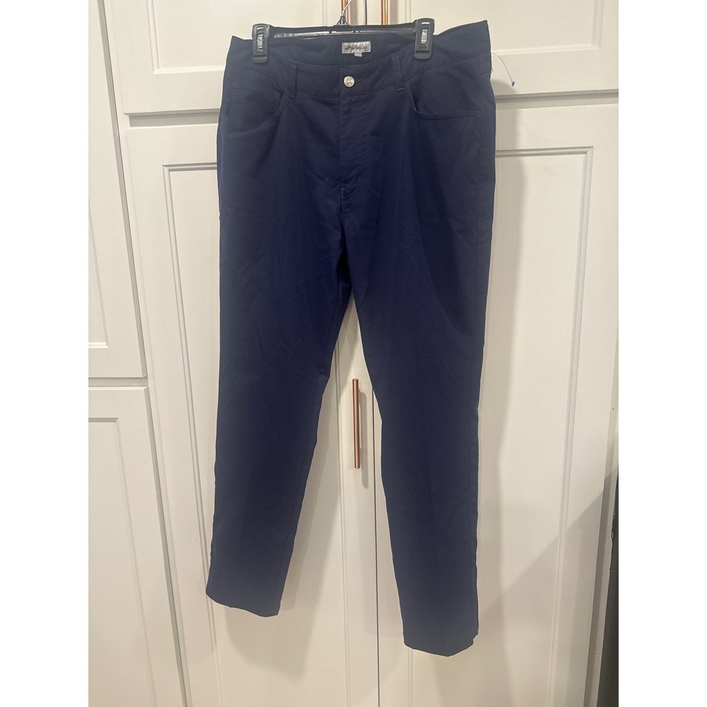 Peter Millar 36/32 Navy Blue Pants Men's Casual Golf Flat Front Lightweight